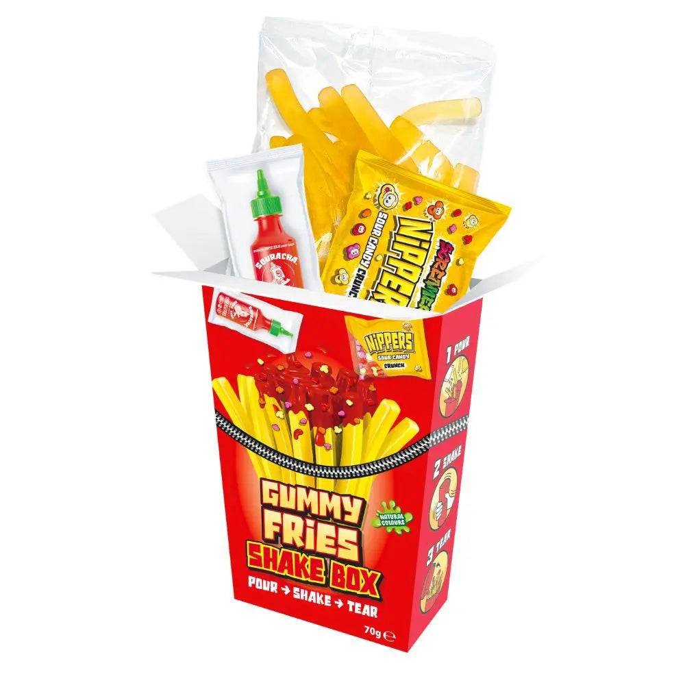 Interactive gummy fries candy box
