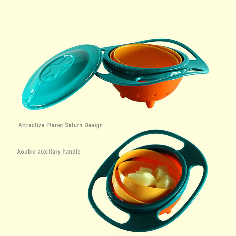 Gyroscopic bowl that helps reduce snack and food spills