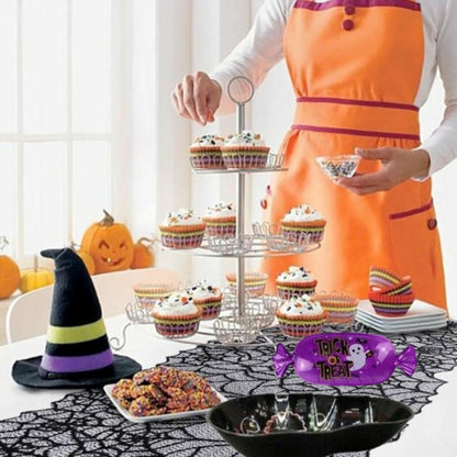 6-piece Halloween kitchenware set with sugar skull tray and plates for party treats