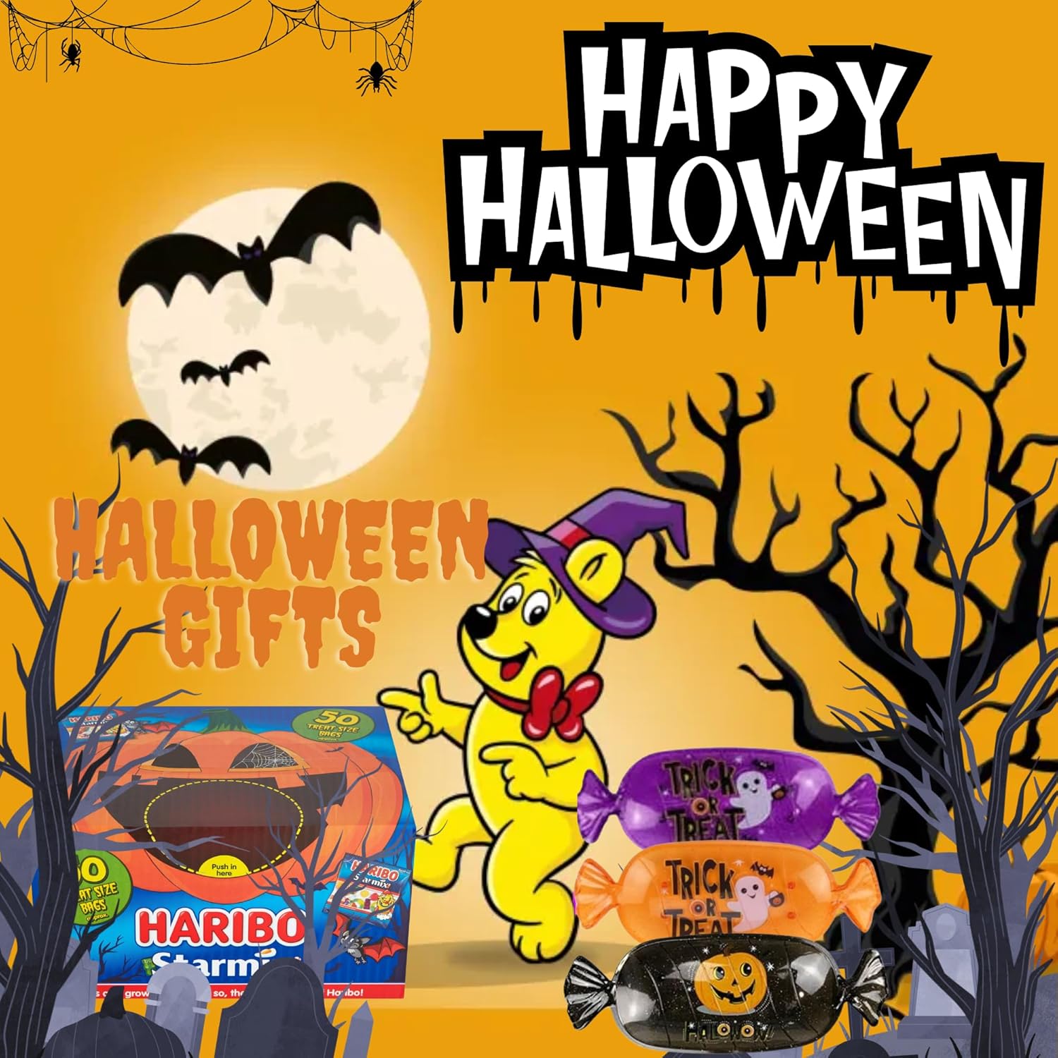 JOLAFUNBS Ghost Shaped Candy Plate and Pumpkin Reusable Tray for Halloween Parties and Treats