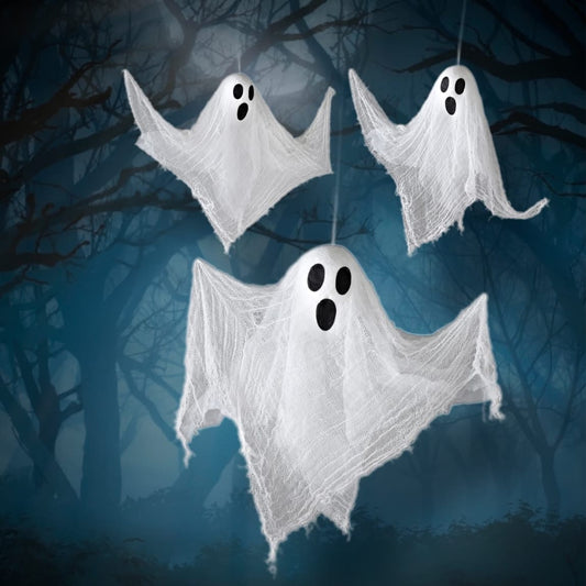 Halloween Nights Ghost Decor 3-pack, 90x80cm each for spooky home displays