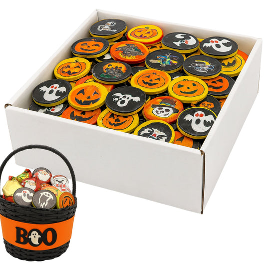 Halloween milk chocolate coins 1kg foil wrapped spooky design