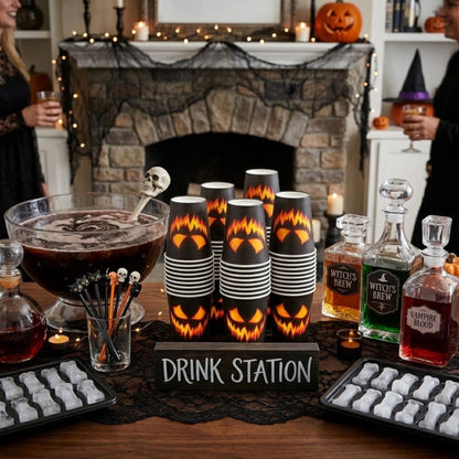 Halloween paper cup set containing 30 cups