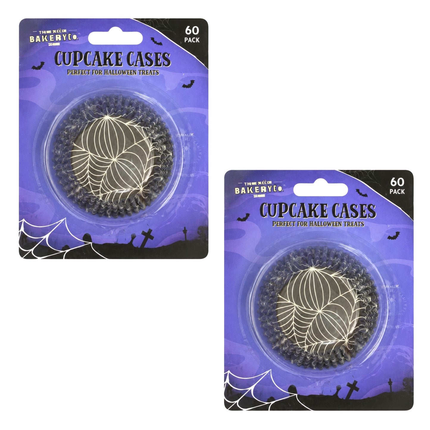 120 Halloween spider web cupcake cases in 2 packs