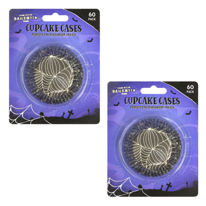 120 Halloween spider web cupcake cases in 2 packs