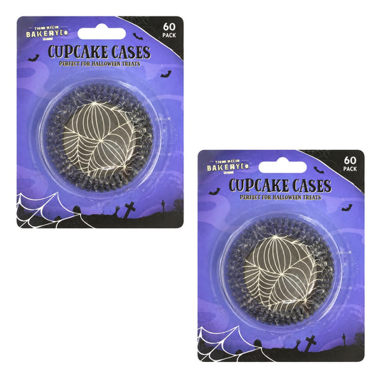 120 Halloween spider web cupcake cases in 2 packs