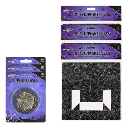 Halloween spider web cupcake holders and cases set