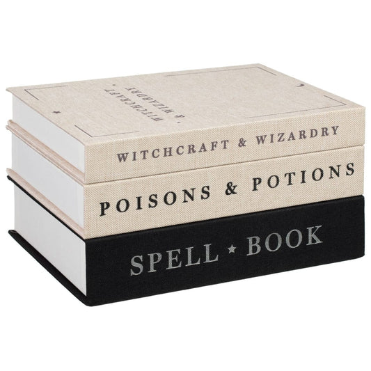 Halloween Storage Books 3pk including Witchcraft & Wizardry, Poisons & Potions, and Spell Book