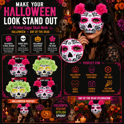 Colourful sugar skull Halloween mask