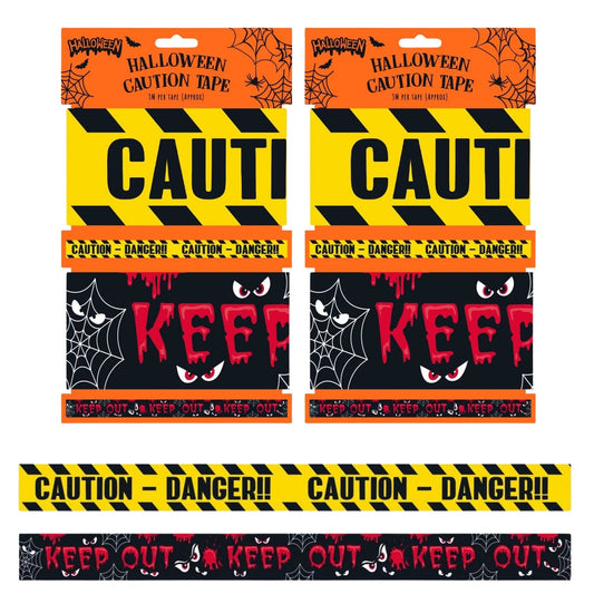 Twelve rolls of Halloween caution tape