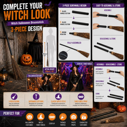 Halloween witch broomstick costume prop