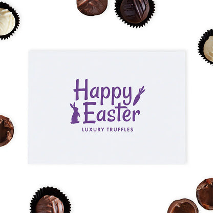 Elegant Easter gift box with “Happy Easter” and bunny foil design