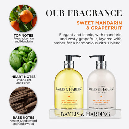 Sweet Mandarin & Grapefruit fragrance with citrus and floral notes