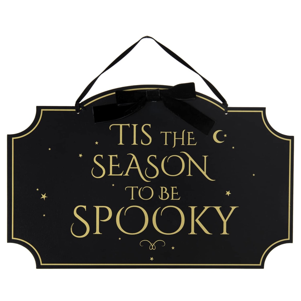 Hanging wooden Halloween slogan plaque