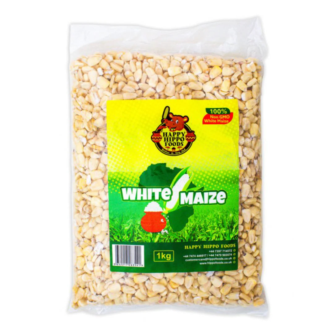 Happy Hippo White Maize Kernels 1kg dried corn