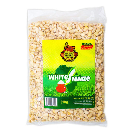 Happy Hippo White Maize Kernels 1kg dried corn