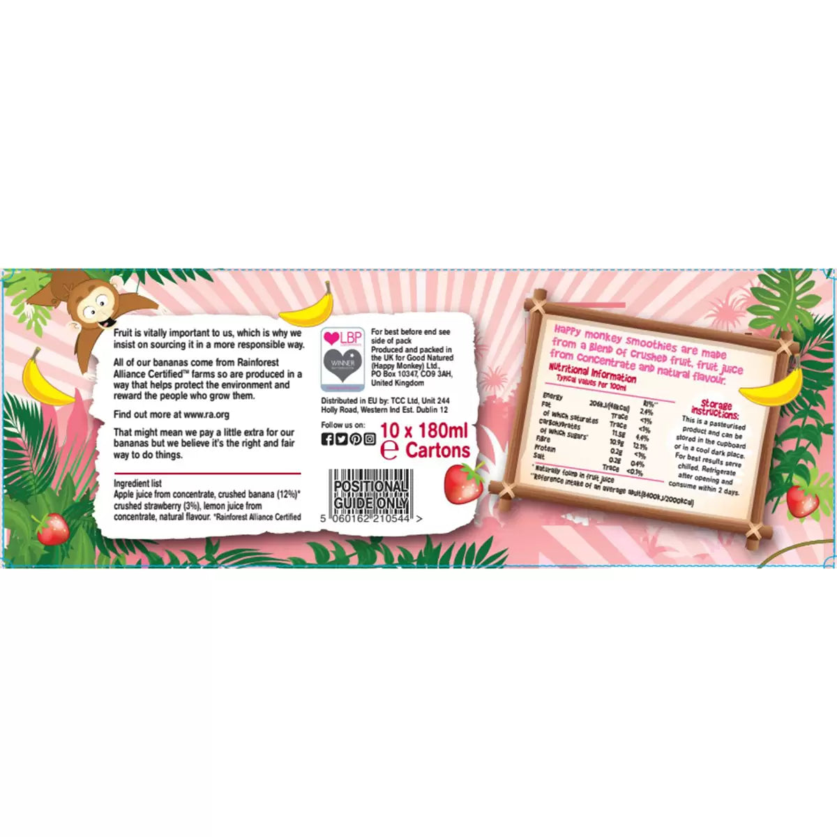 Strawberry banana smoothie lunchbox drinks pack