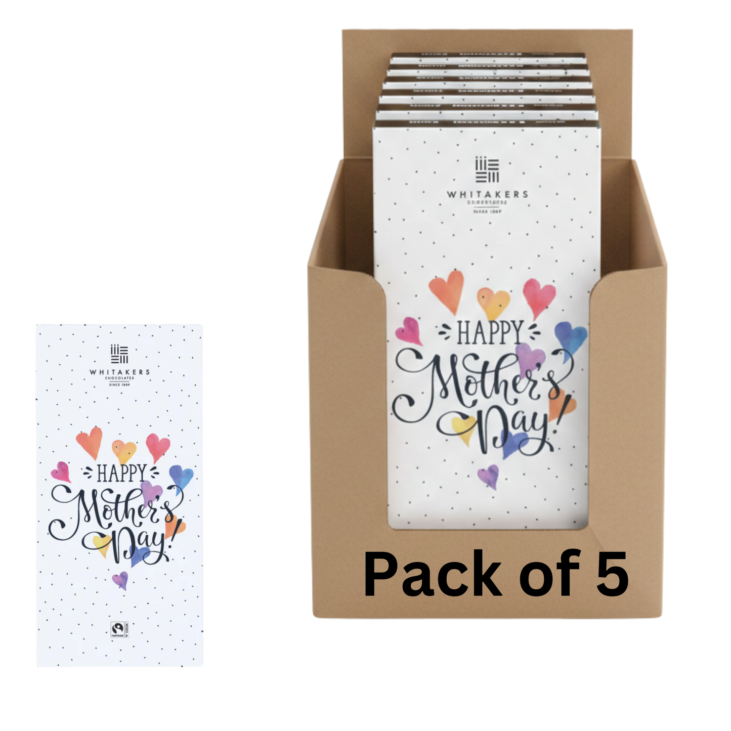 Chocolate bar with elegant Mother's Day themed wrapper