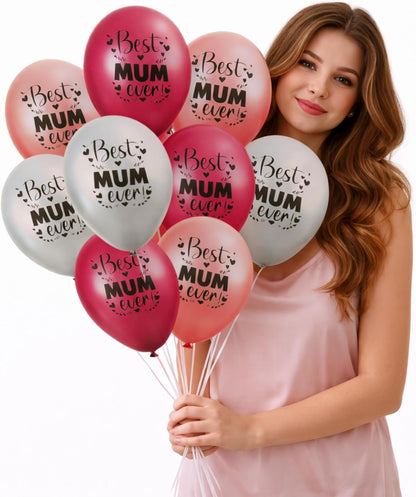 Festive pink latex balloon for Mum gift or décor