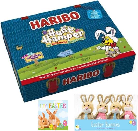 Haribo Easter hamper gift box filled with sweets and decorations