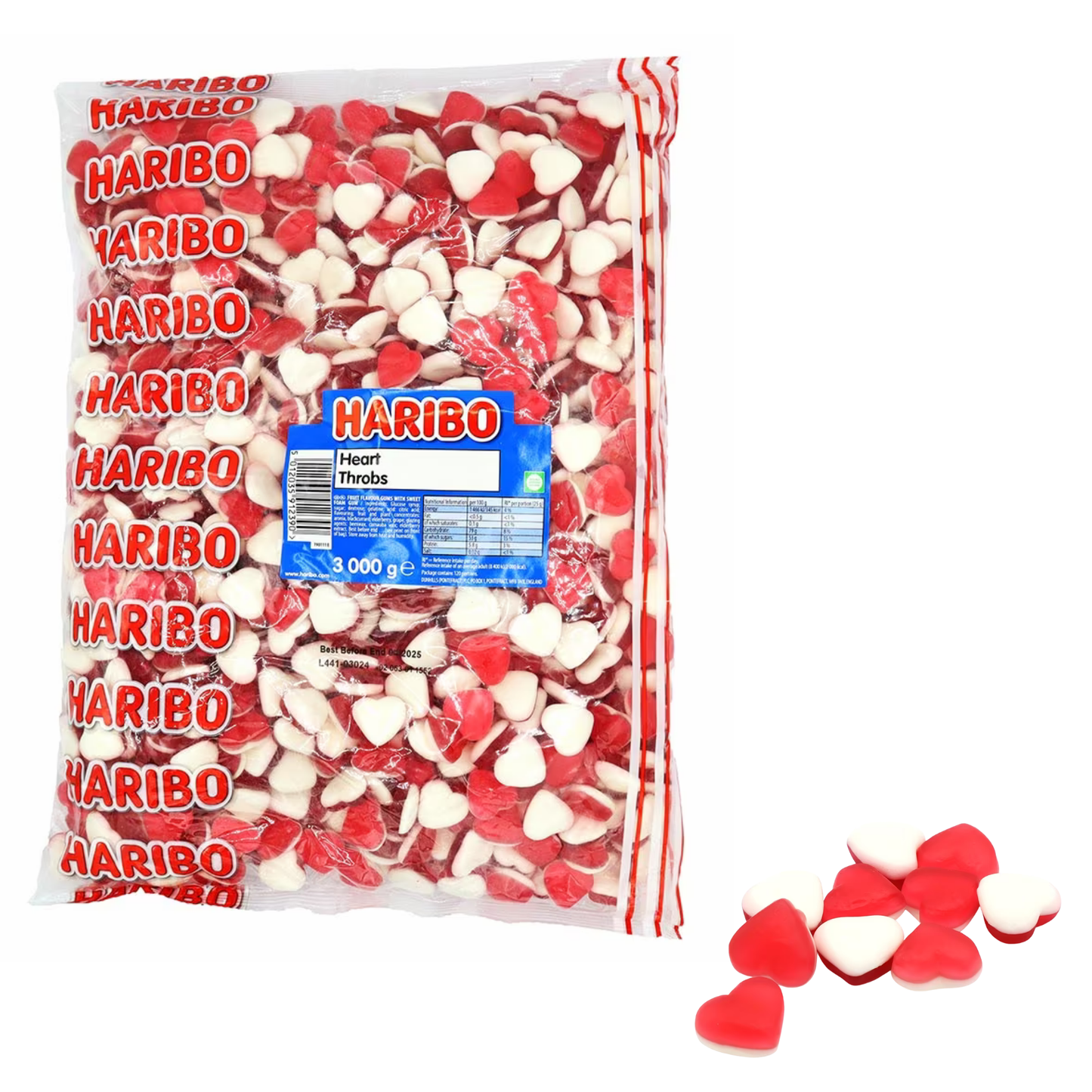 Haribo Heart Throbs 3kg soft chewy fruit gums