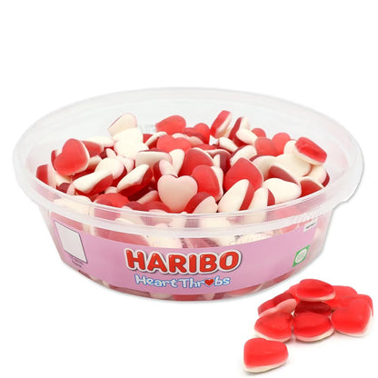 Haribo Heart Throbs Tub 480g fruity gummy hearts