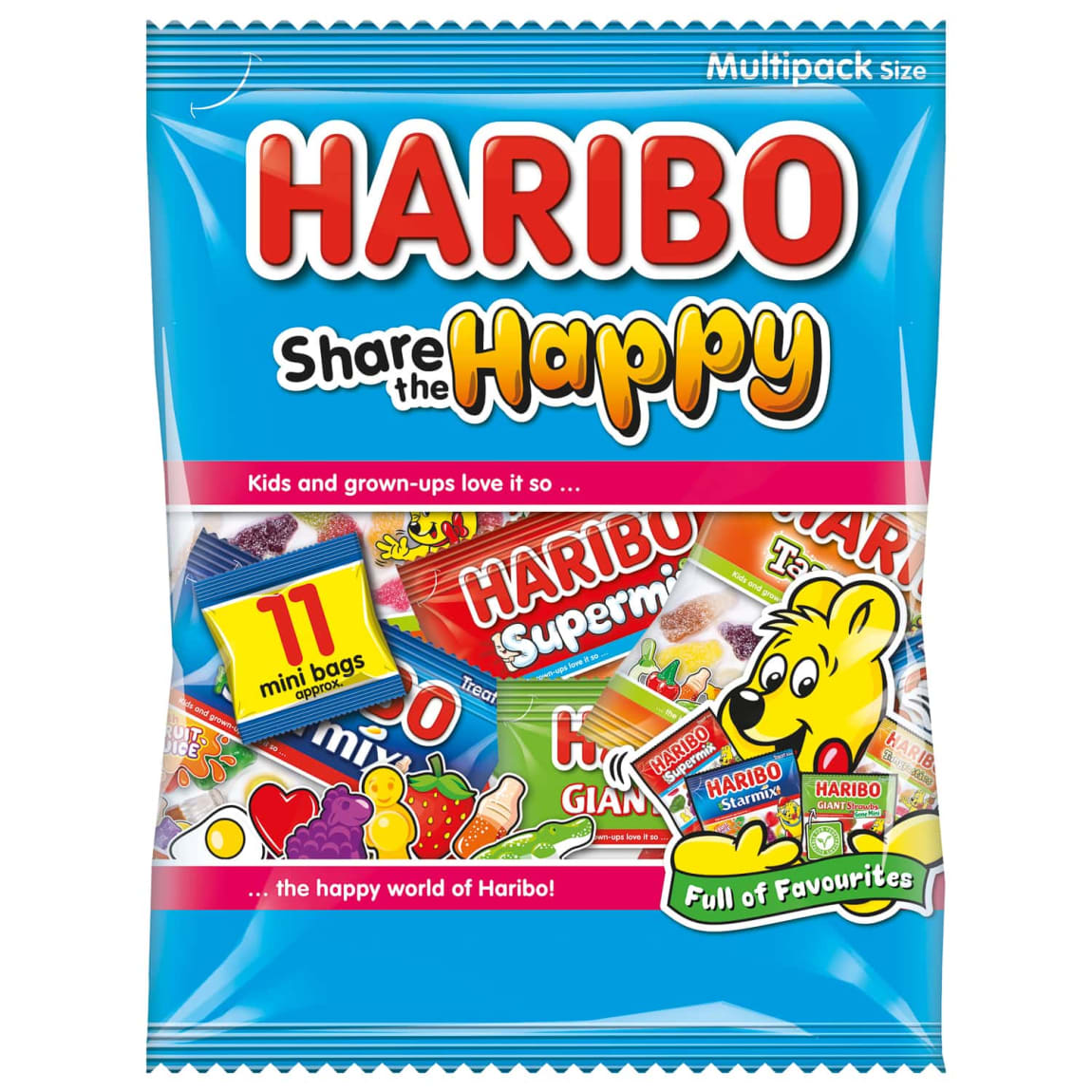 Haribo Share the Happy 176g Mini Bags of Fruity Gummies and Foam Sweets