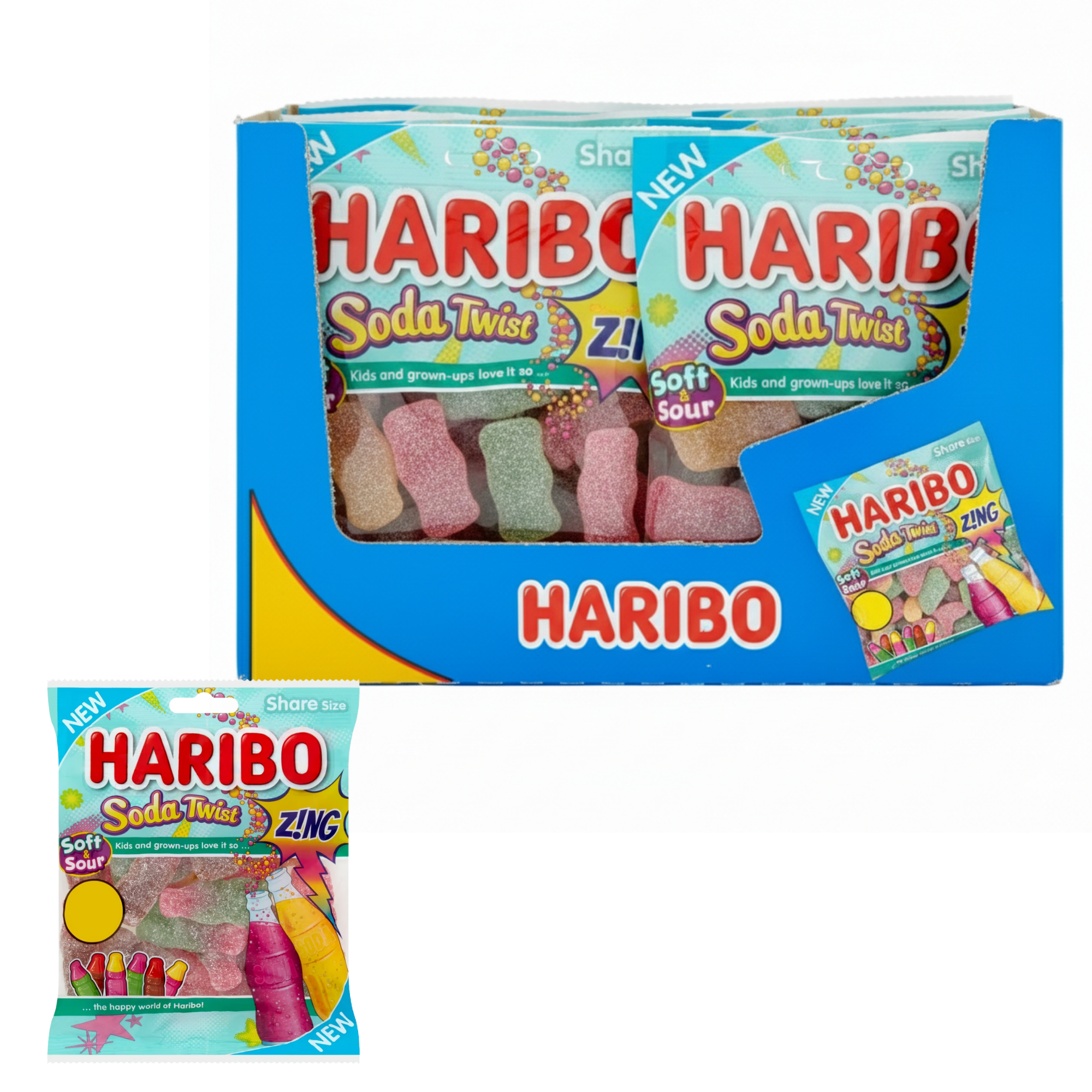 Haribo 176g Soda Twist Sour Fruit and Cola Candy Bag – Jolafunbs