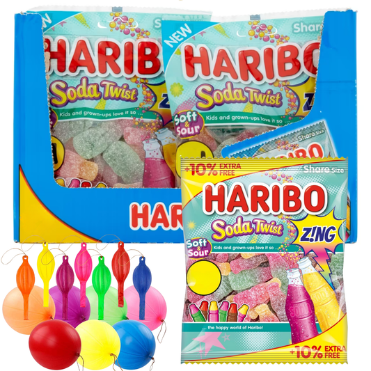 Haribo Soda Twist Mini Bags Bulk Party Treat Pack 12x140g