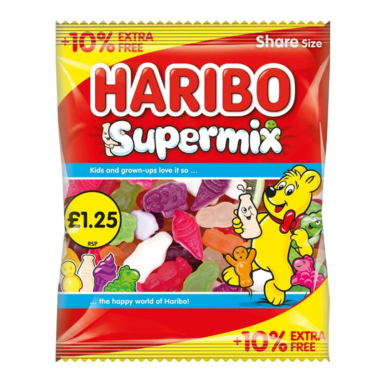 Haribo Supermix 154g bag of fruity and creamy foam sweets