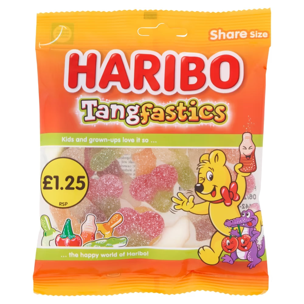 Fruity and sour Haribo Tangfastics sweets in 140g bag