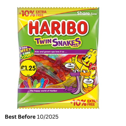 Share size haribo twin snakes best before date