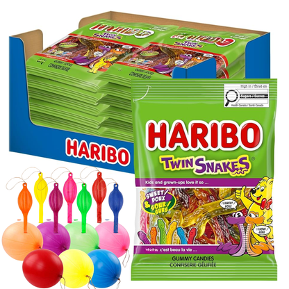 Haribo Twin Snakes Mini Bags Bulk Party Treat Pack 12x140g