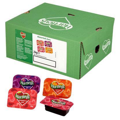 Hartleys Assorted Jam Portions 100x20g variety catering pack