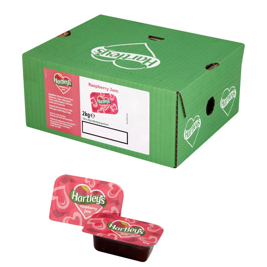 Hartleys Raspberry Jam Portions 100x20g bulk catering pack