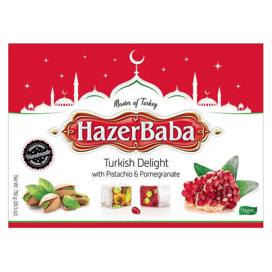 HazerBaba Turkish Delight 750g pistachio and pomegranate