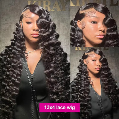 HD Swiss lace frontal deep wave wig for women