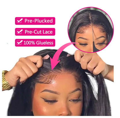 Premium Remy lace front wig with natural straight texture