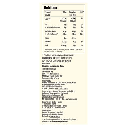 High fibre pitted dates
