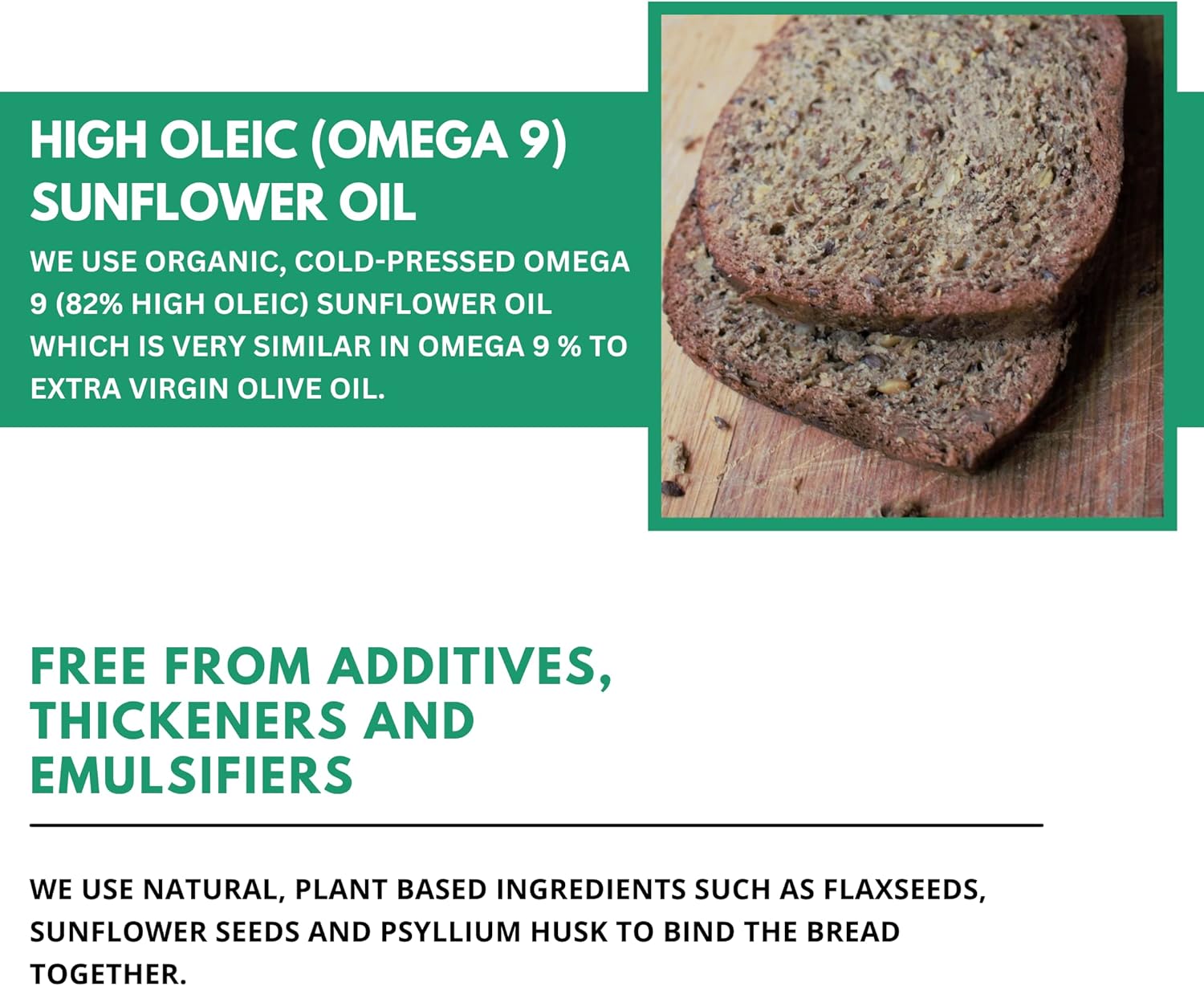 Omega-3 rich gluten free bread loaf