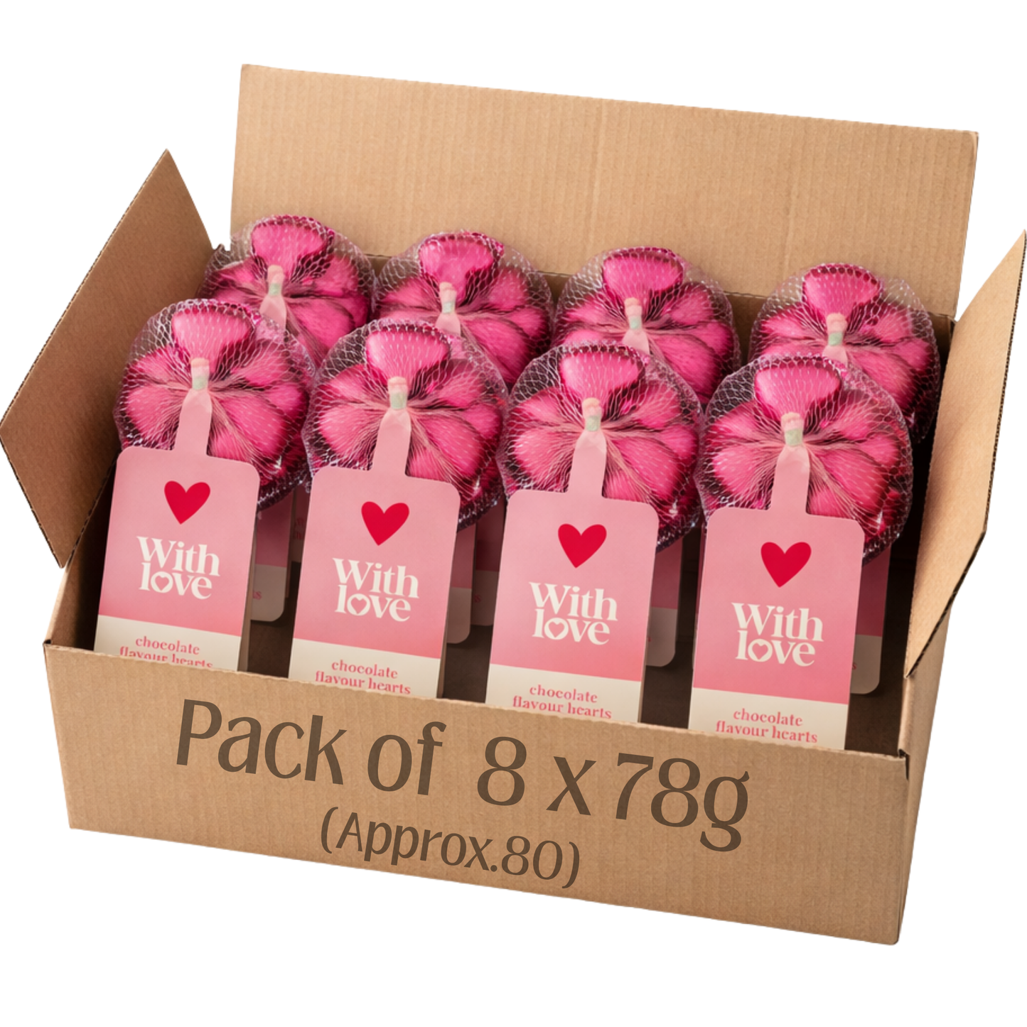 Heart-shaped milk chocolates for Valentine’s Day