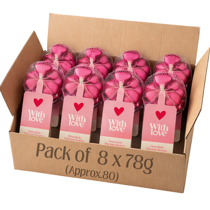 Heart-shaped milk chocolates for Valentine’s Day