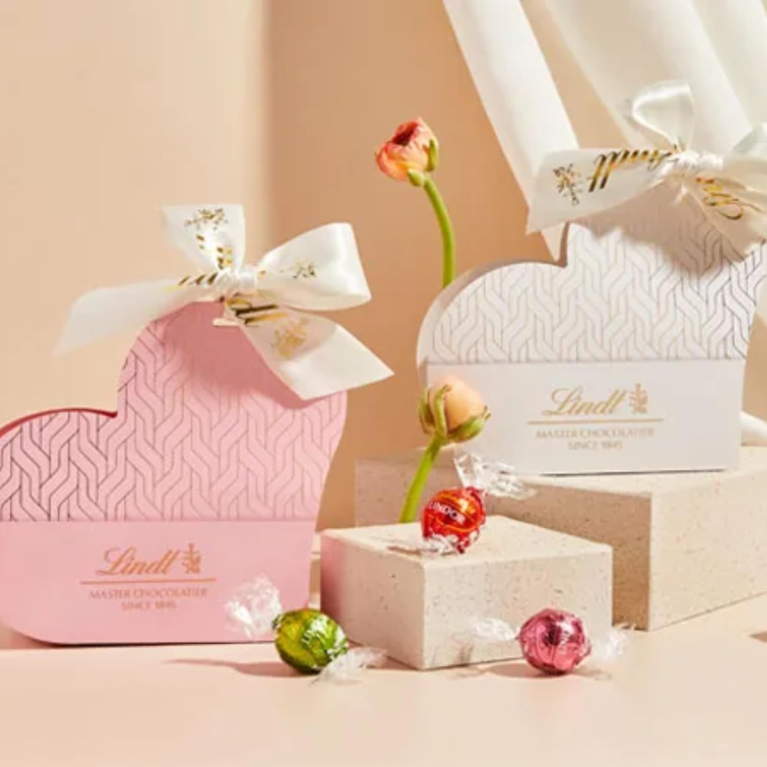 Heart-Shaped Box of Assorted Chocolate Truffles with Ribbon