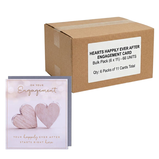 Hearts Happily Ever After engagement cards bulk 66 pack