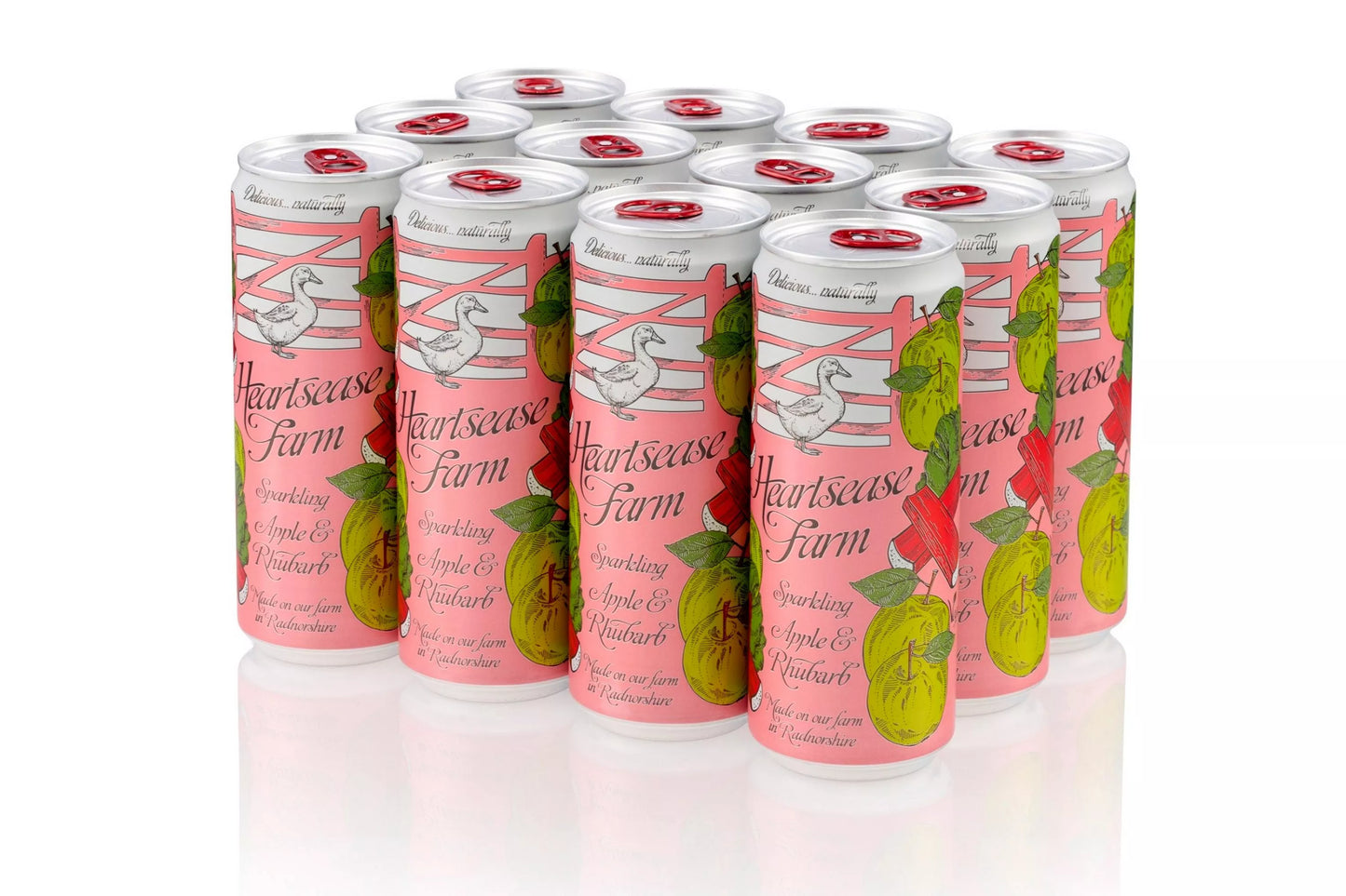 Rhubarb flavoured sparkling beverage