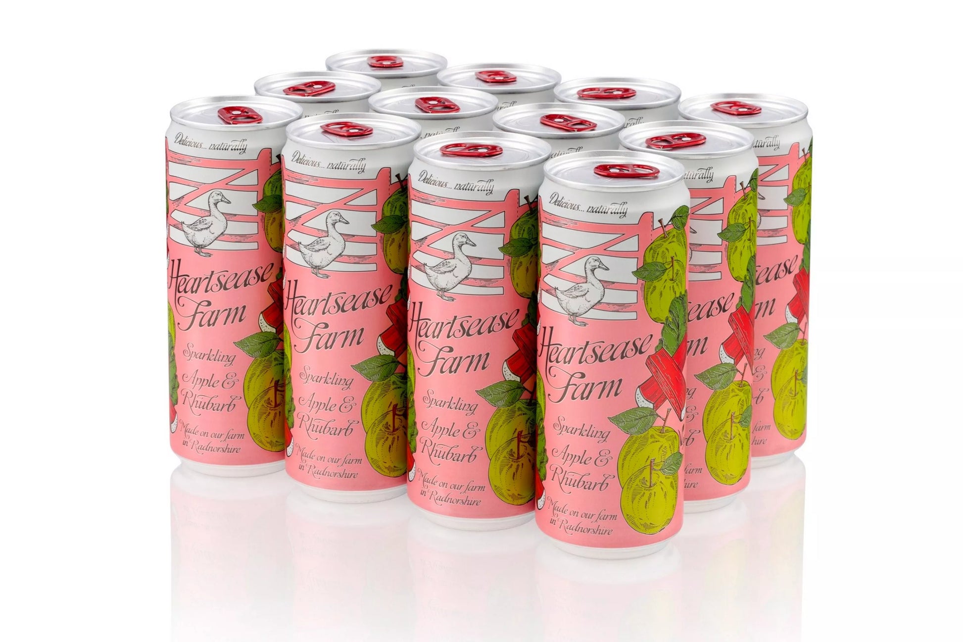 Rhubarb flavoured sparkling beverage
