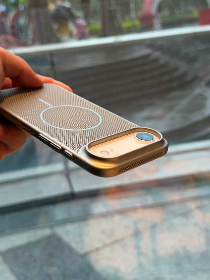 Durable iPhone case featuring mesh style back panel