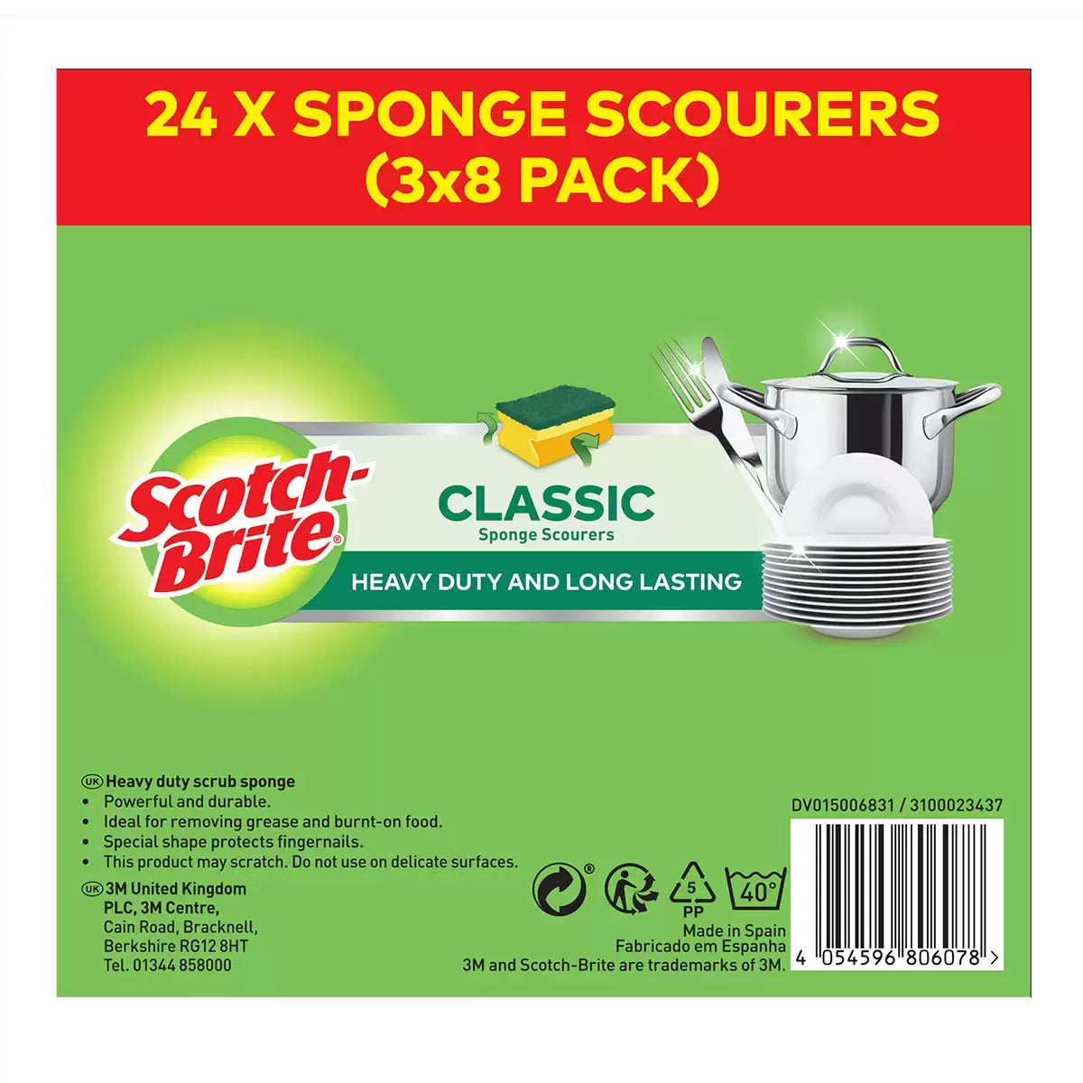 Durable scourers ideal for removing grease and burnt-on food