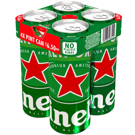 Heineken Premium Lager Beer 4 x 568ml cans