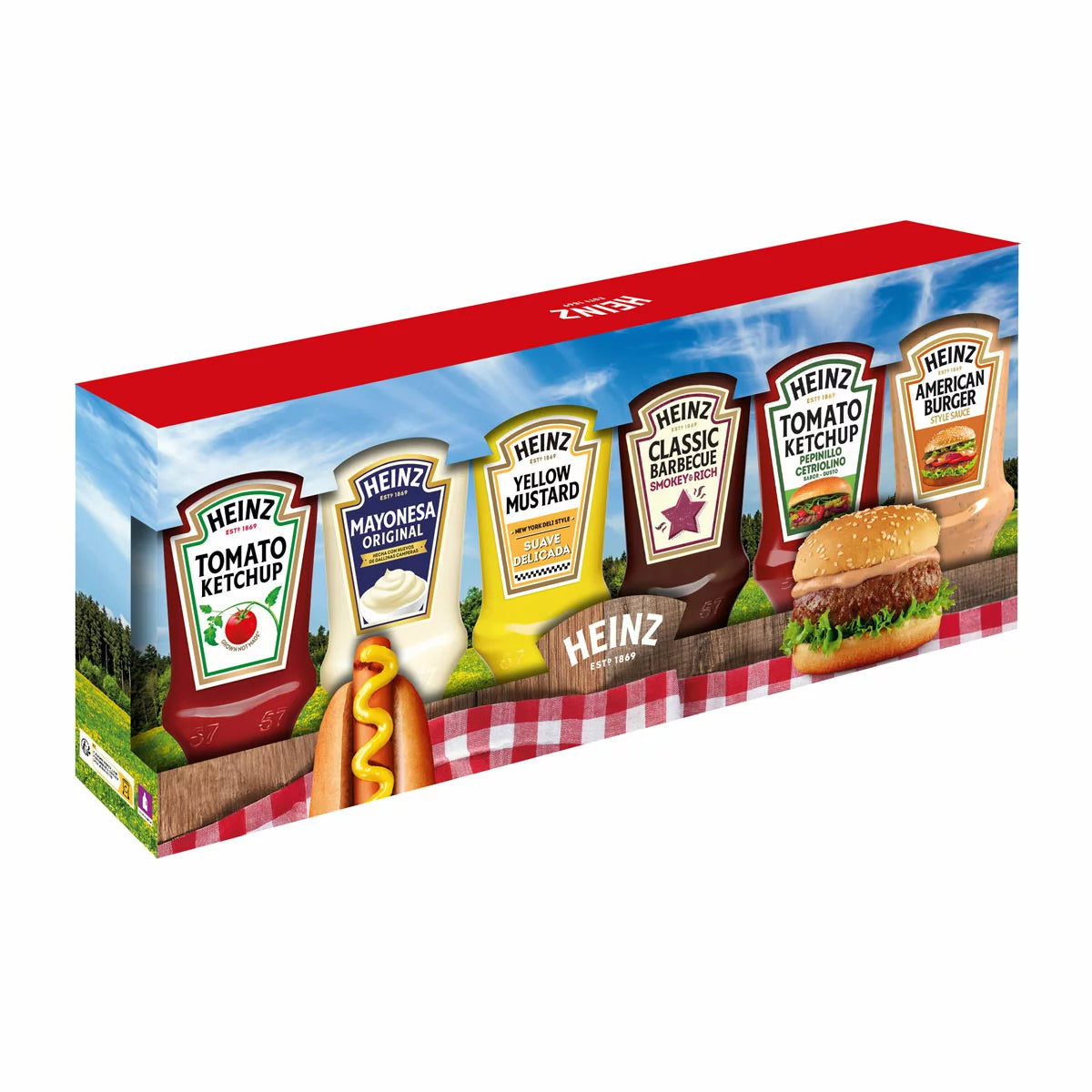 Variety pack of Heinz ketchup mayo BBQ mustard sauces
